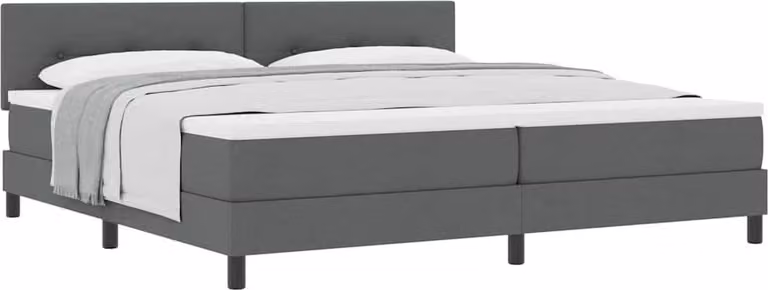 Letto a molle con materasso grigio scuro 200 x 200 cm in tessuto