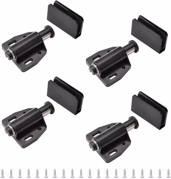 Chiusure magnetiche per porte in vetro - 4 pezzi - nero - per porte in vetro