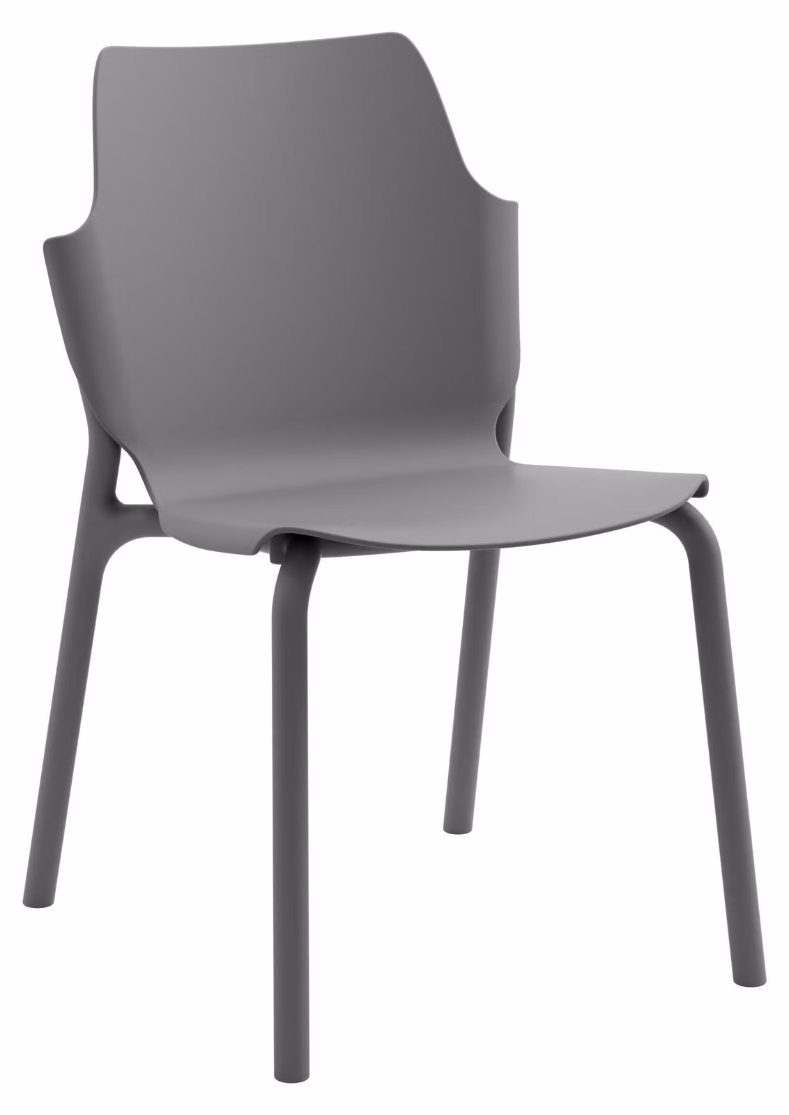 Sedia da giardino Rebecca Mobili Tarek 83x56x47 cm in polipropilene grigio antracite, stile moderno, set da 2 pezzi