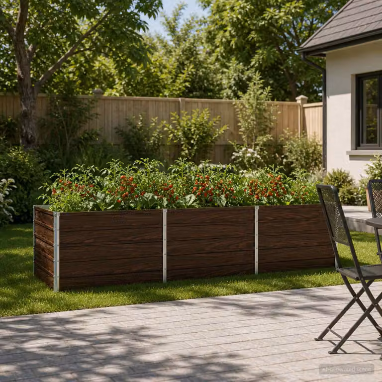 Letto rialzato da giardino vidaXL in metallo Nero L: 240 cm, P: 80 cm, H: 55 cm