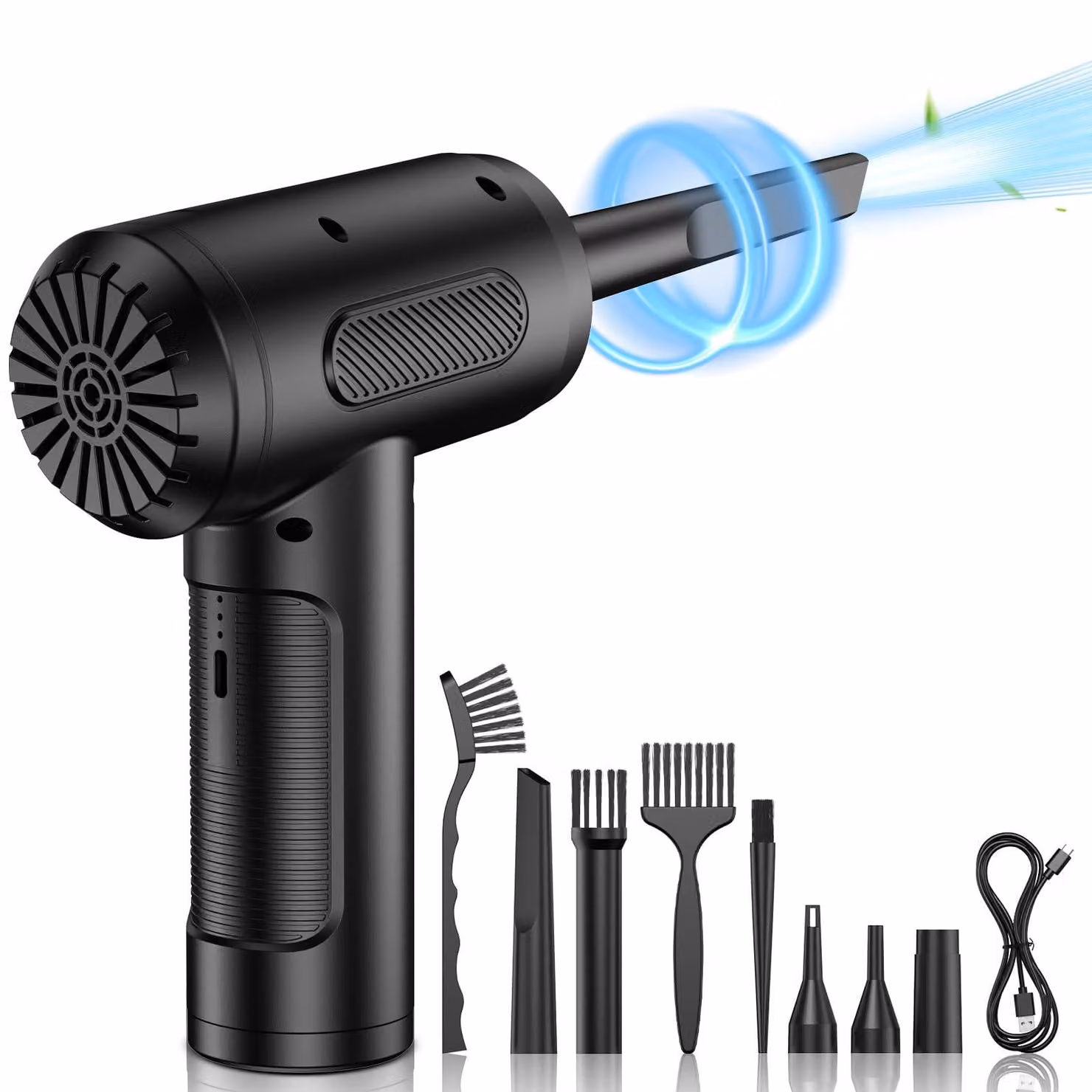 Aspirapolvere elettrico per la pulizia di tessuti, spray ad aria per la pulizia, kit di pulizia per PC con batteria da 6000 mAh