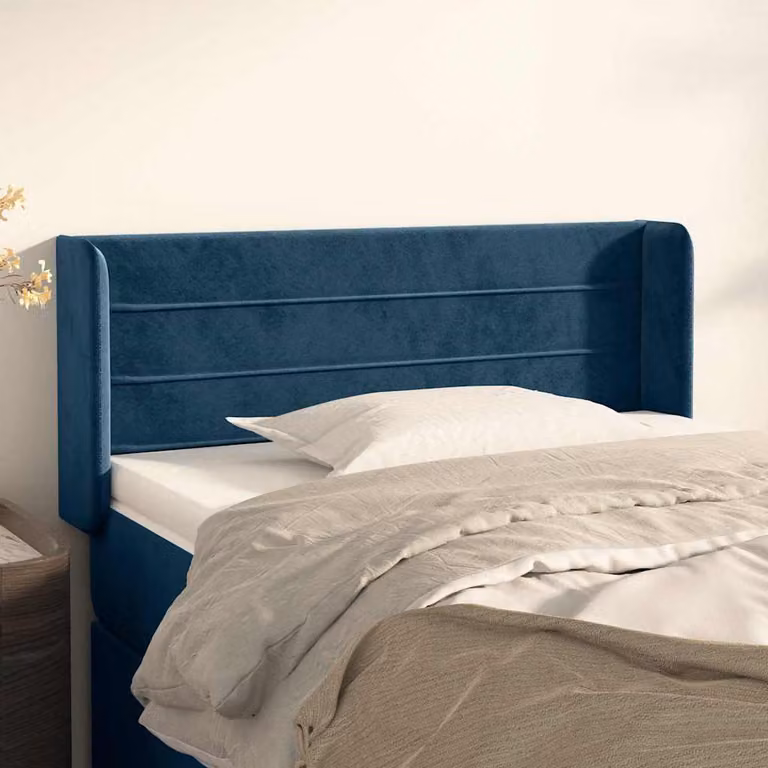 Testiera ad orecchio vidaXL in velluto blu scuro L: 83 cm, P: 16 cm, H: 78-88 cm