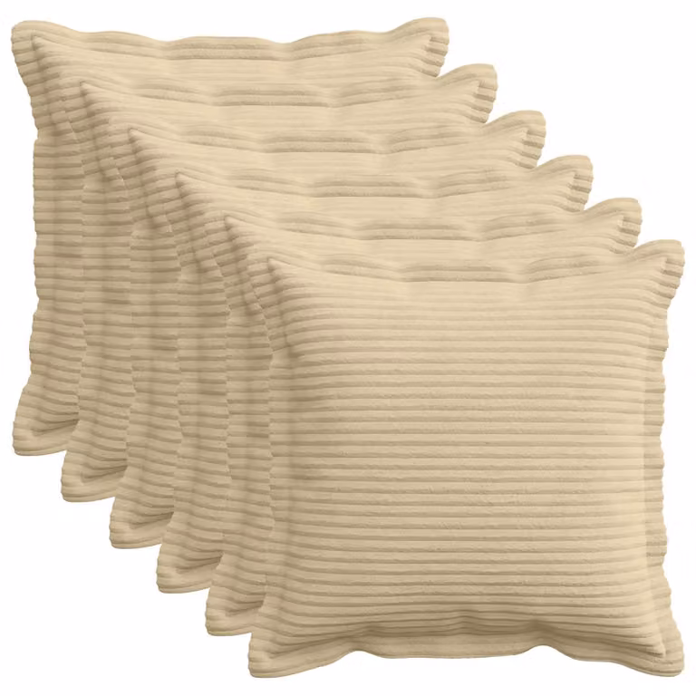 Set di 6 federe vidaXL HOUTEN in velluto a coste, Grigio Verde Chiaro, 35 x 35 cm