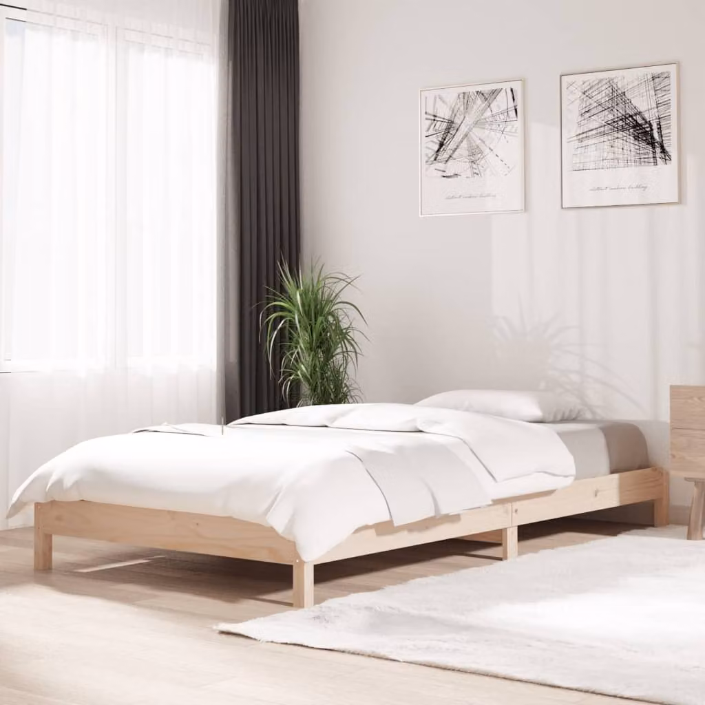The Living Store Letto impilabile 100x200 cm Legno massiccio di pino