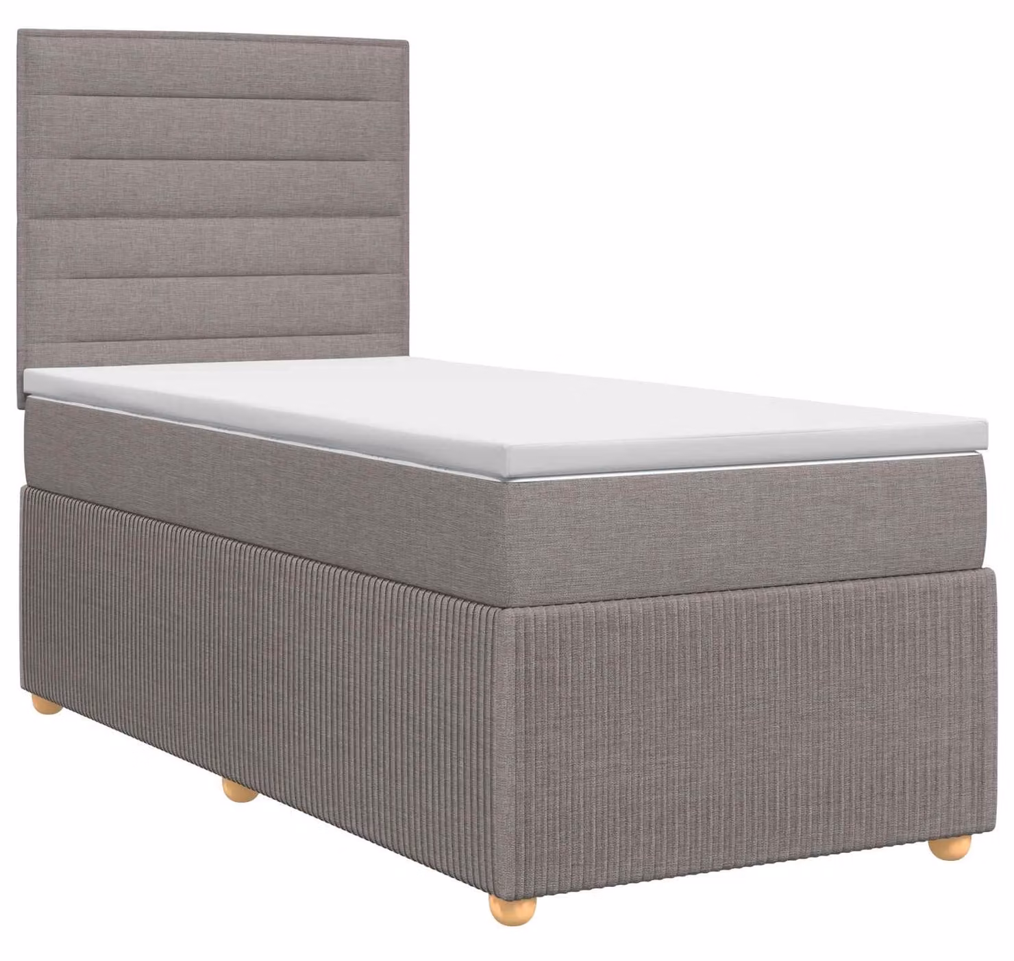 Letto a molle con materasso Taupe 100 x 200 cm in tessuto
