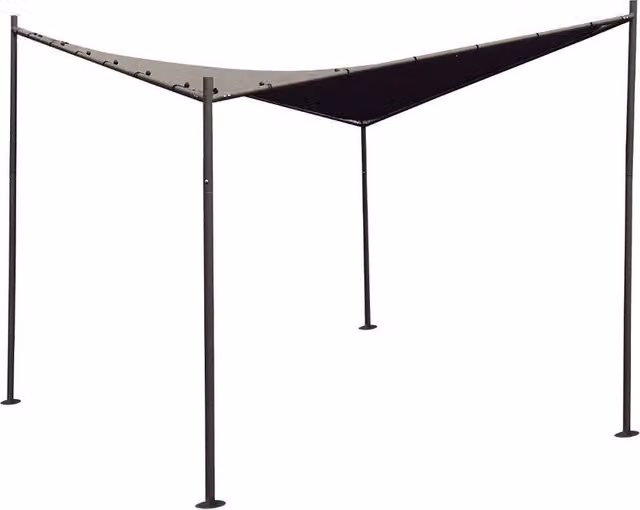 Gazebo Hesperide in acciaio e poliestere nero con struttura curva L/P/H: 300 x 300 x 270 cm