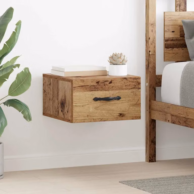 Set di 2 armadi da notte vidaXL in legno vecchio stile marrone, L 35 cm x P 35 cm x H 20 cm