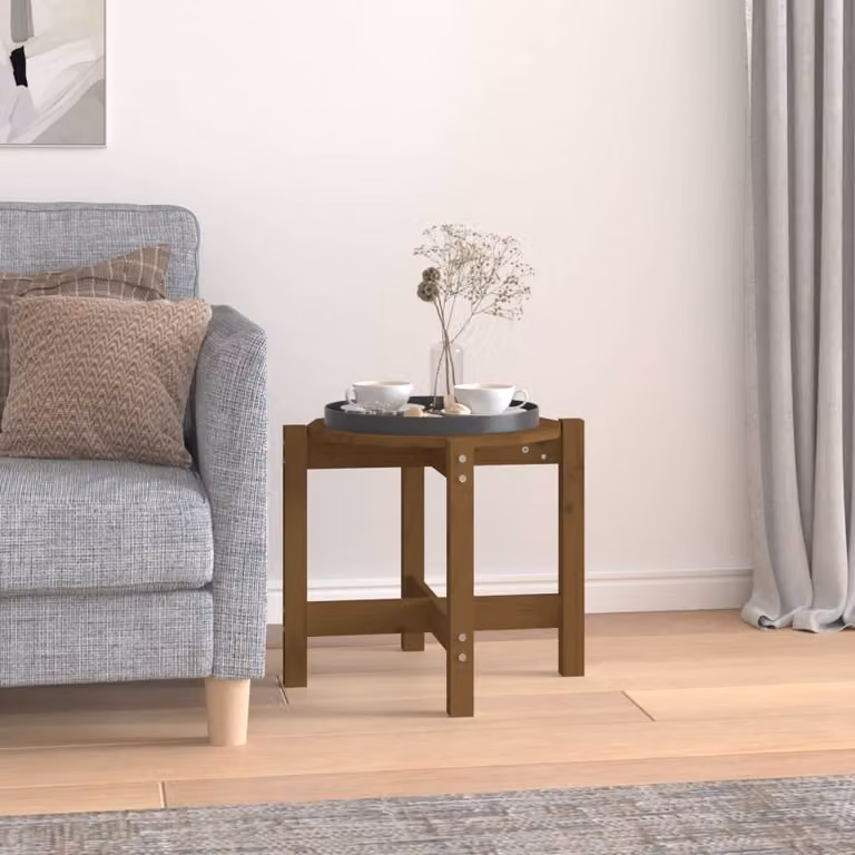 Maison Exclusive - Tavolino marrone miele Ø 52,5x45 cm Legno massello di pino