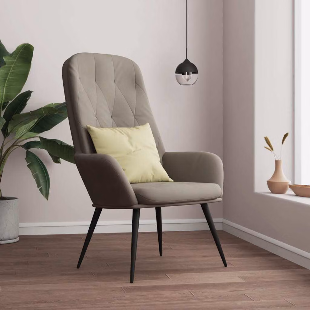 The Living Store reclinabile in velluto grigio chiaro