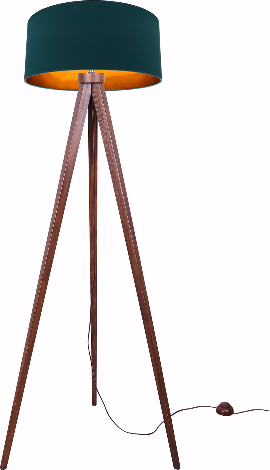 Lampada da terra TRIPOD in legno dorato