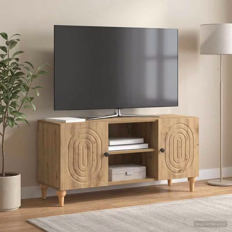 Mobile TV vidaXL moderno in legno Rovere Artigianale Marrone L 102 cm x P 34,5 cm x H 50 cm