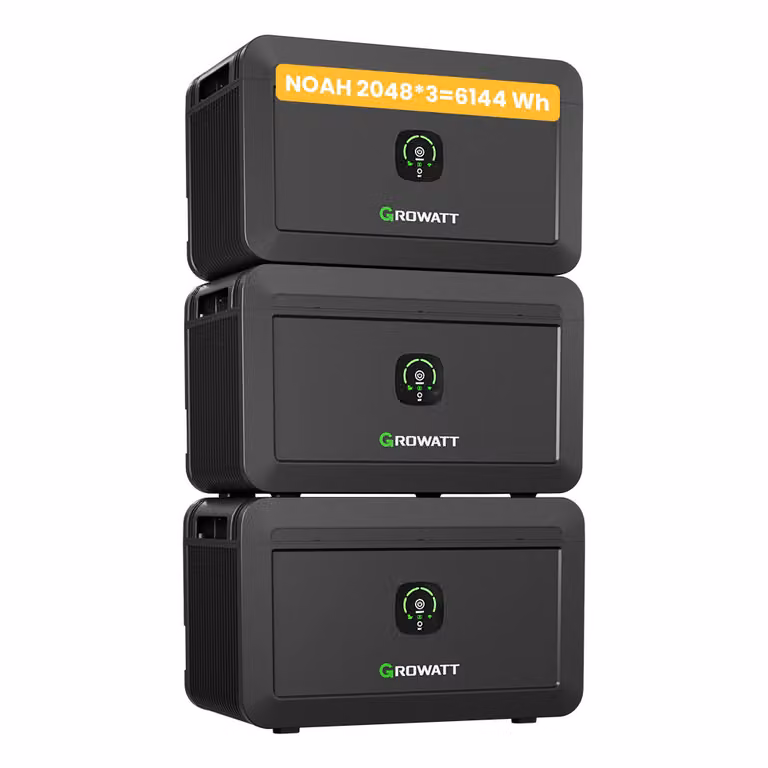 Accumulo per centrale elettrica da balcone Powerness, 6144Wh Growatt NOAH 2000 x3 con potenza di ingresso FV 1800W IP66 per centrale elettrica da balcone (IVA 0%)