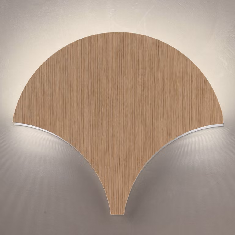 Masiero Applique da parete a LED Palm, Legno chiaro, Soggiorno / Sala da pranzo, Metallo, Moderno, Applique a LED