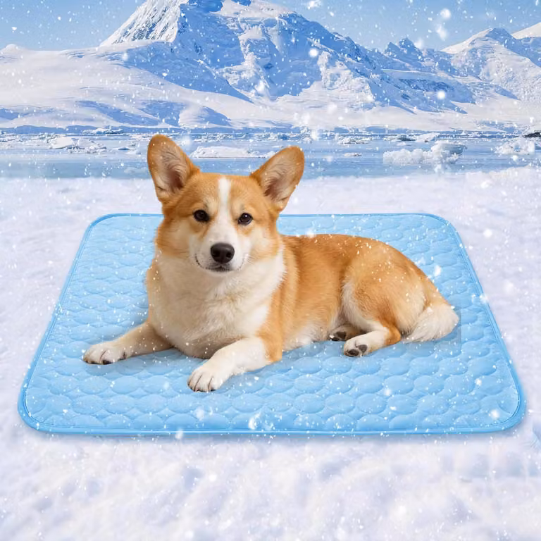 Tappetino refrigerante per cani, 100x70 cm, blu, taglia XL, pieghevole, non tossico, lavabile