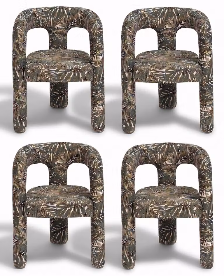 Sedia, design naturale, motivo a foglie verdi, confortevole, elegante, unica