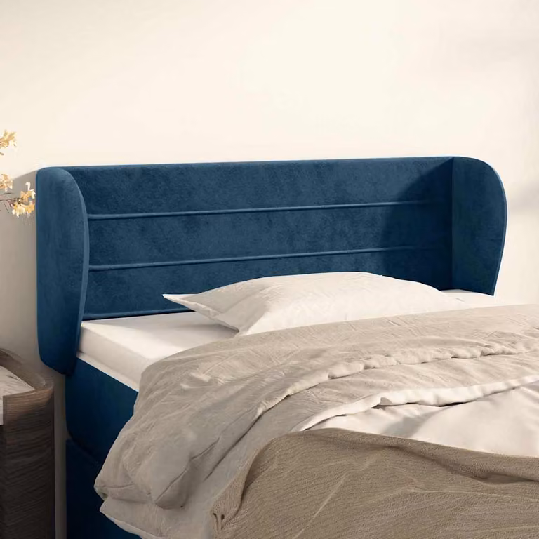 Testiera ad orecchio vidaXL in velluto blu scuro L: 93 cm, P: 23 cm, H: 78-88 cm