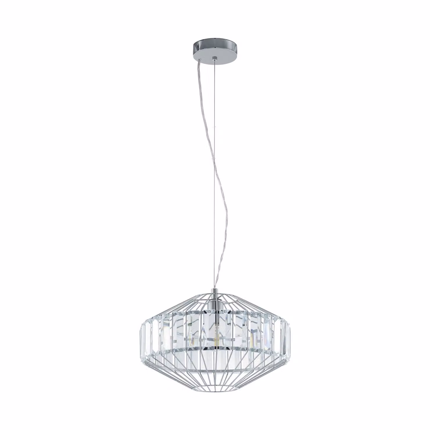 Lampada a sospensione Ø 40cm cromo cristallo Pedrola