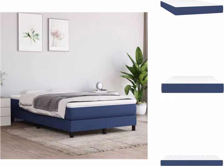 vidaXL Materasso a molle insacchettate in tessuto blu 120x200x20 cm - Materassi