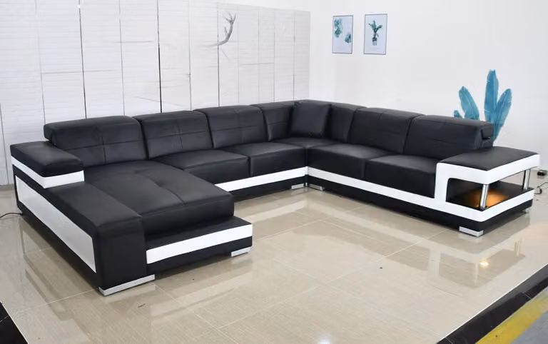 Ledersofa Sofa Modernes Polster Leder Design Ecksofa Couch Wohnlandschaft