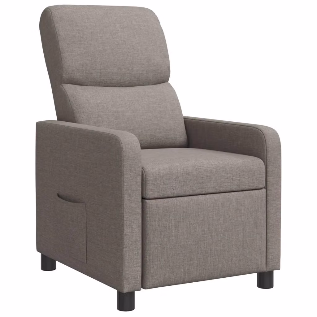 Poltrona reclinabile elettrica moderna con braccioli in tessuto beige e grigio per soggiorno o ufficio – 2