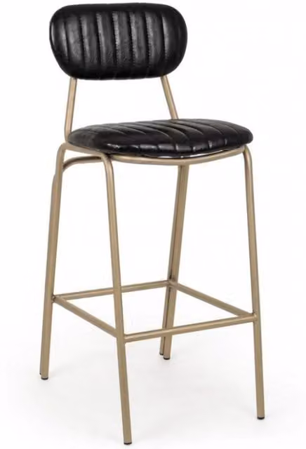 Sgabello Bar Addy GIORDANOSHOP Nero Imbottito in Similpelle