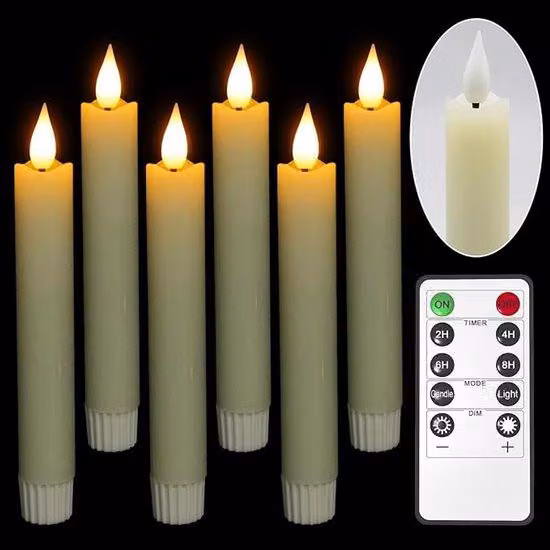 6 lampade da tappeto a LED senza fiamma, telecomando, alimentazione a batterie, luce 3D, per soggiorno, feste, decorazioni, decorazioni da tavola.