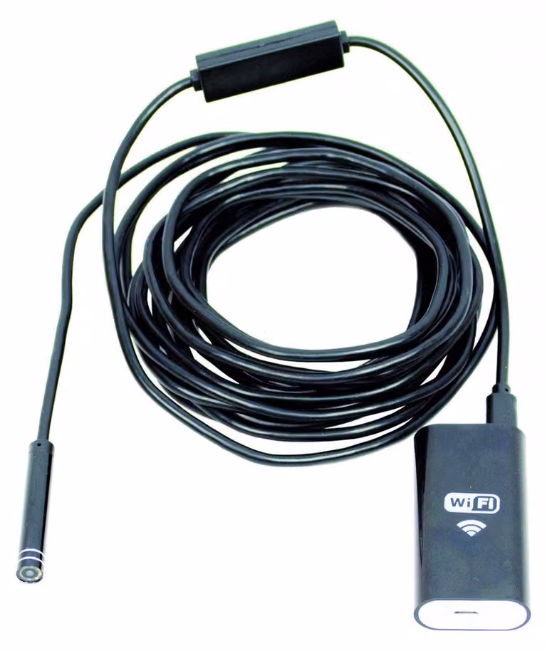 Endoscopio fotocamera con autofocus, 5 megapixel, cavo rigido da 8 mm e 5-30 m, periscopio ispezione, per telefono cellulare, WiFi HD Kroftools