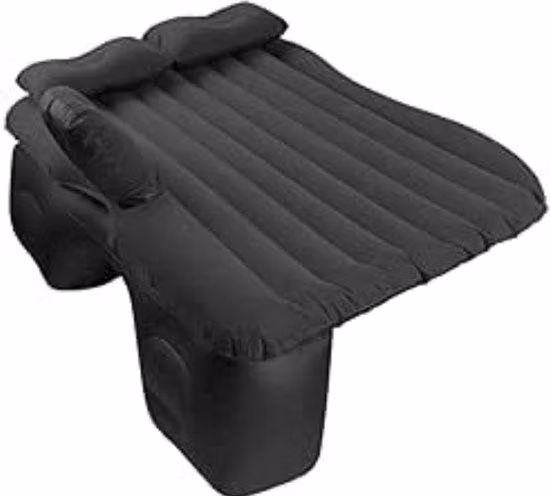 Materasso gonfiabile da viaggio 80x135x35 cm, nero, pompa elettrica, 2 cuscini, pieghevole