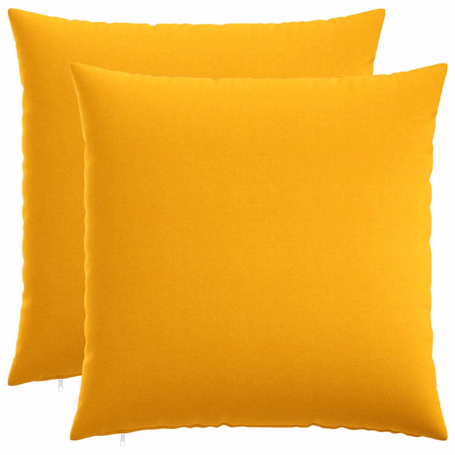 Set di 2 cuscini quadrati vidaXL HEERLEN in tessuto giallo chiaro, lavabili e con rivestimento rimovibile, 70 x 70 cm
