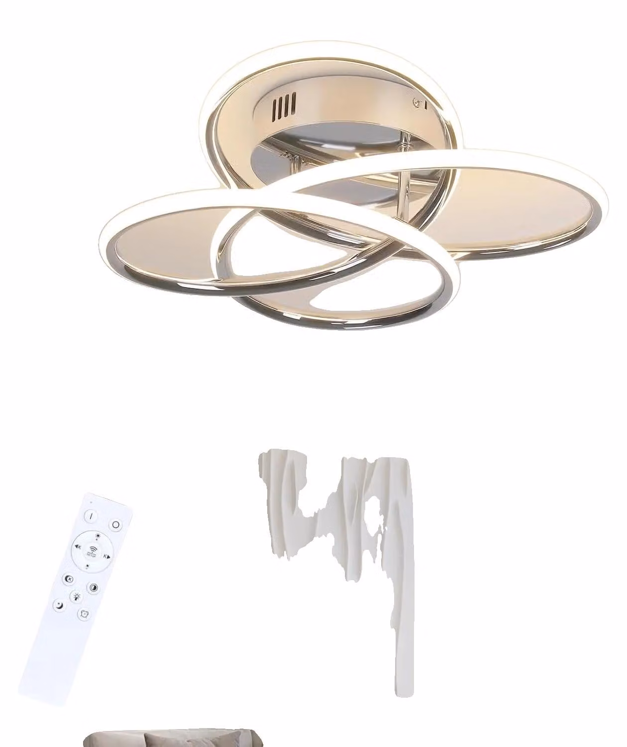 Lampada a soffitto, dimmerabile, con intensità luminosa regolabile, cromata, con possibilità di sostituzione delle lampadine
