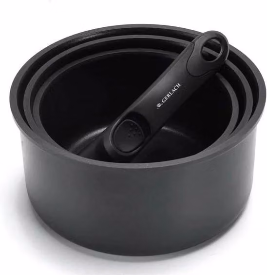 Set di Pentole da Cucina - Rivestimento Ceramico - 3 Pezzi - Nero - Induzione/Gas