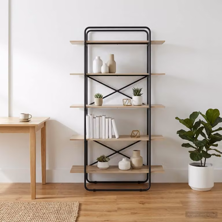 Libreria vidaXL a 5 livelli in stile moderno, colore marrone, L 100 cm x P 35 cm x H 175,5 cm