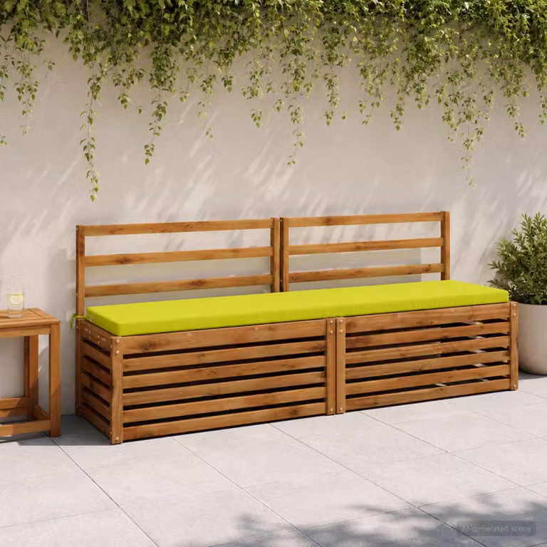 Cuscino per panchina vidaXL SOEST verde brillante in poliestere con rivestimento rimovibile e resistenza ai raggi UV