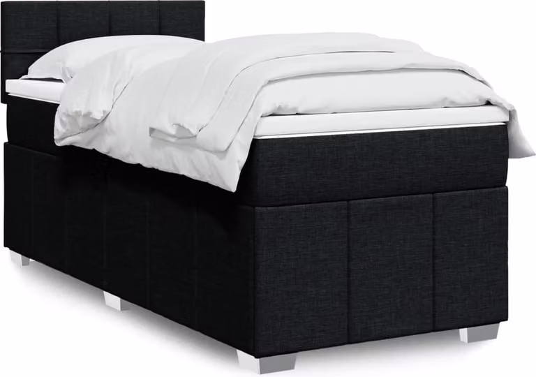 Maison Exclusive - Giroletto a Molle con Materasso Nero 90x190 cm in Tessuto