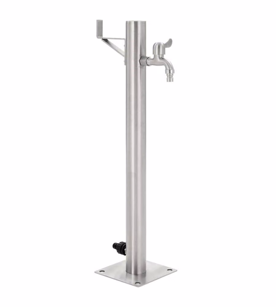 Fontanella a Colonna in Acciaio Inossidabile Rotonda 65 cm