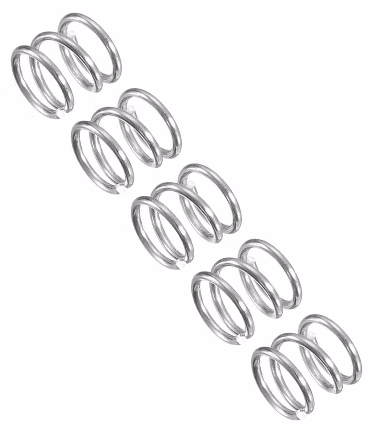 Molle a compression, confezione da 5, acciaio inossidabile 304, 6x0,7x5 mm, colore argento