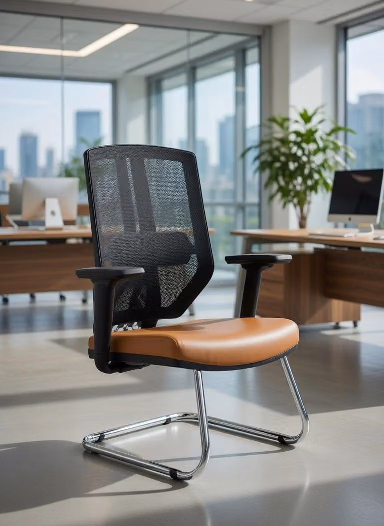 Sedia da ufficio confortevole con schienale in rete e braccioli regolabili