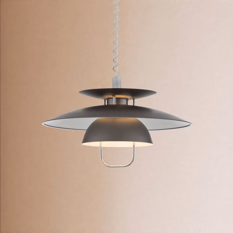 Lampada a sospensione Nadija Lindby, dimmerabile, Alluminio / Grigio / Zincato, Cucina, Metallo, Scandinavo, Lampada a sospensione