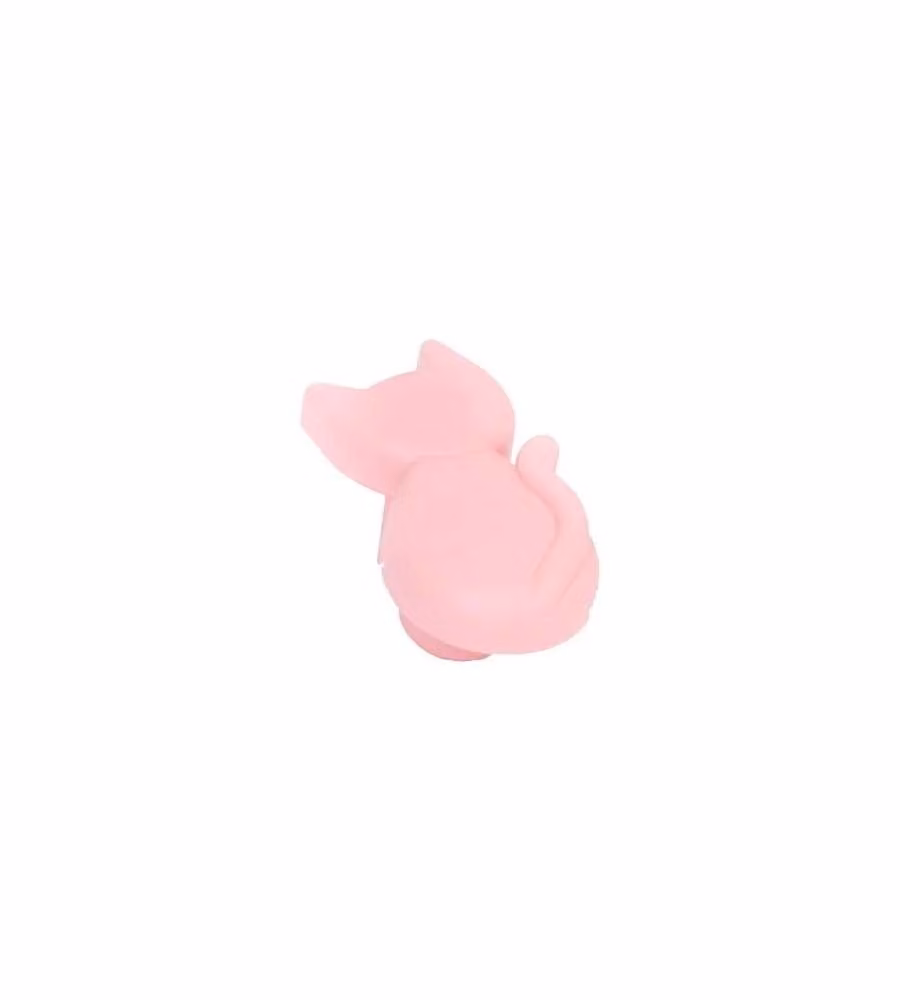 Pomolo Gatto Plastica Rosa