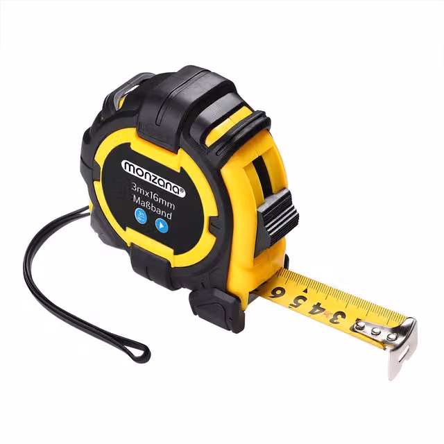Metro a nastro Monzana in acciaio inossidabile, giallo e multicolore, Lunghezza: 3 m, Larghezza: 16 mm – 1