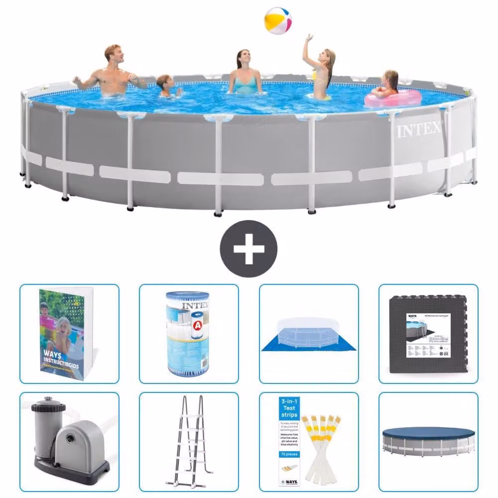 Struttura per piscina a forma di prisma - 610x132 cm - composta da 7 elementi - modello S563