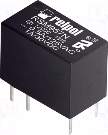 1 relè: elettromagnetico, 0,5A/125VAC. Bobina: 12VDC, 1A. Modello: RSM957N-0111-85-S012