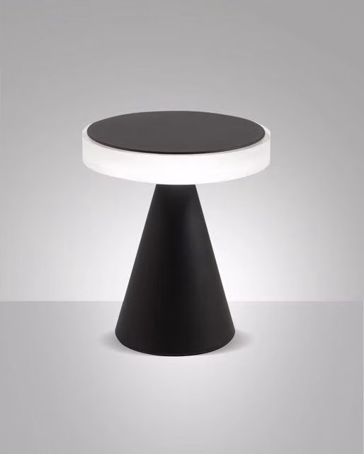 Lampada da Tavolo LED Fabas Luce con Regolazione a Tocco, Struttura in Metallo e Plastica, Colore Nero, Luce Bianco Caldo 3000K, 8W 750lm