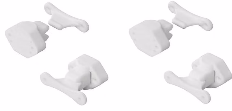 Set di 4 serrature per porte di camper/roulotte, colore bianco, sistema di sicurezza per porte