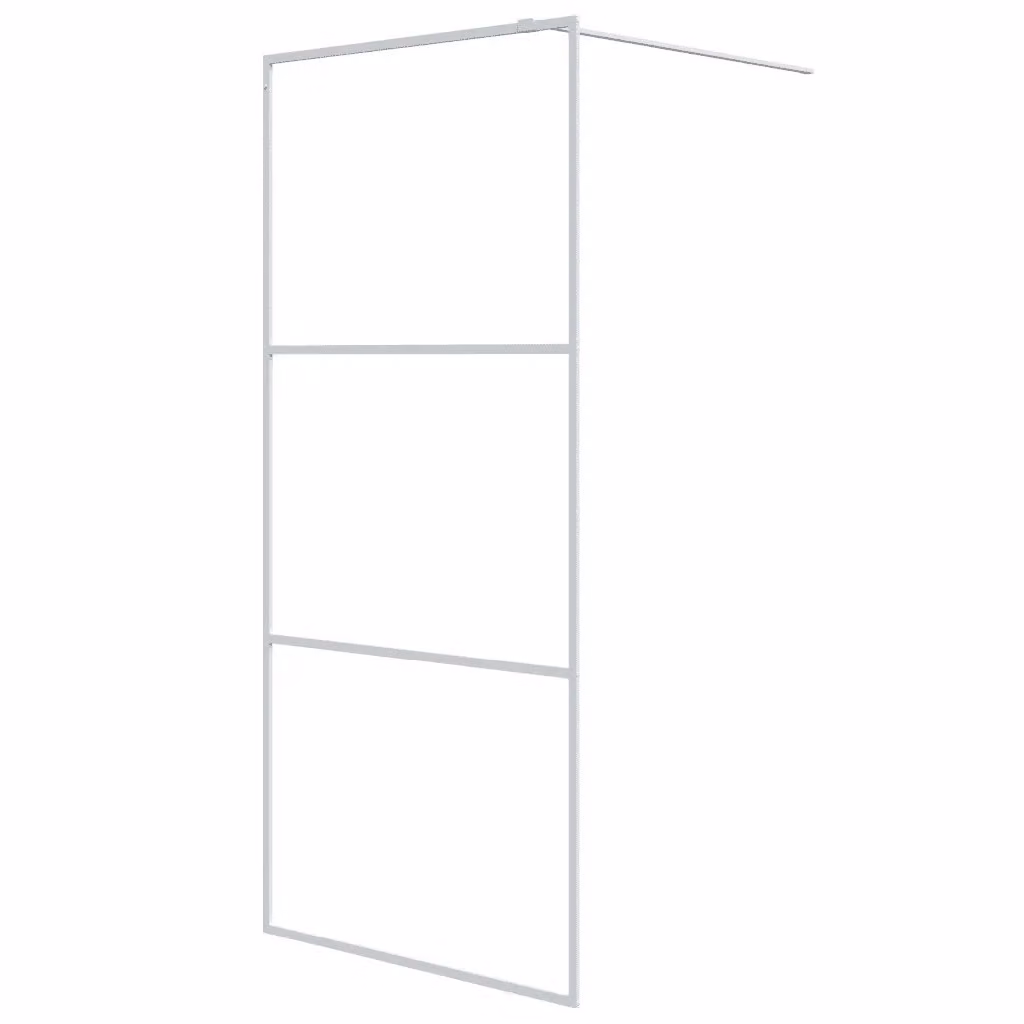 Parete Doccia Walk In vidaXL Bianca con Vetro Trasparente L: 90 cm, H: 195 cm – 2