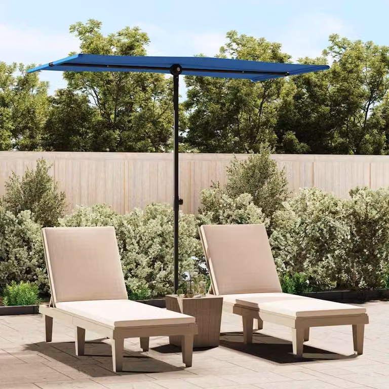 vidaXL Ombrellone da Giardino con Palo in Alluminio 180x110 cm Azzurro
