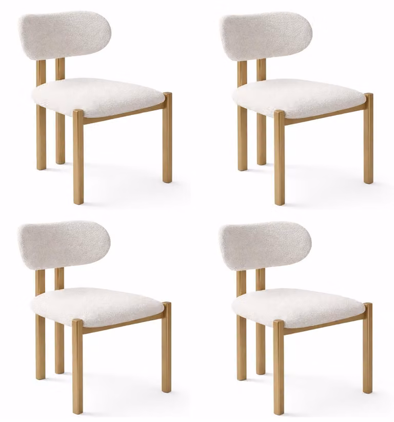 Elegante set di sedie bianche Sedia da cucina Sedia da sala da pranzo Sedie imbottite