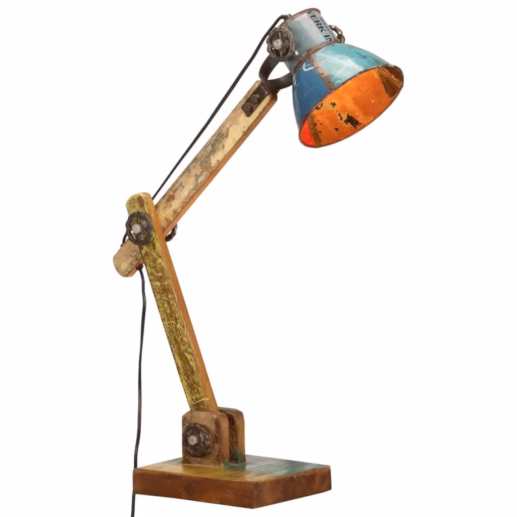 The Living Store Lampada da scrivania in stile industriale Multicolore Rotonda 23x18x95cm E27
