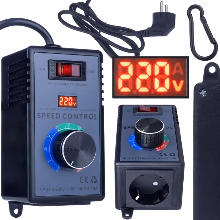 Rosfix Regolatore di Velocità 4000W – Regolatore Universale per Motori, Riscaldatori e Lampade | 220-240V, Uscita 0-240V, 10A