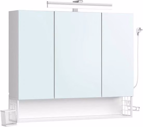 Cassettone da bagno - contenitore di organizzazione - cassettone per oggetti - finitura bianca - Organizza gli essenziali - 16,5 cm x 90 cm x 75 cm